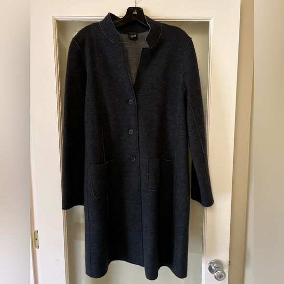 Eileen Fisher Woman Felted 100% Merino Wool Double Knit Long Line Blazer Jacket - Picture 10 of 14